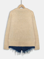 Women's Sweater - Pink & Brown Color Block Pullover, Cozy Fall/Winter Sweater