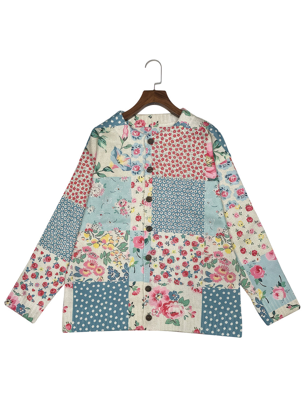 Women's  Fashion Button-Front All-Over Pattern Sweater Cardigan