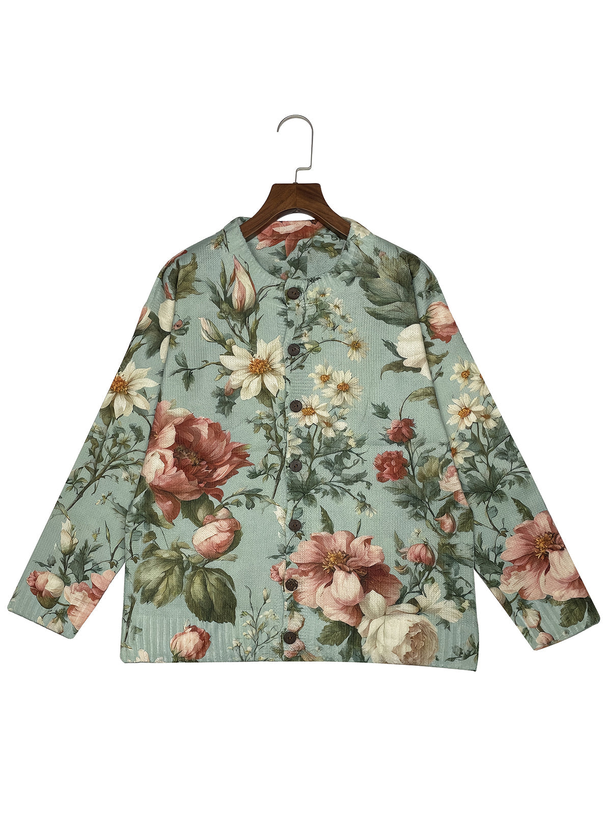 Women's 3D Floral Print Fashion Style All-Over Vibrant Botanical DesignCardigan
