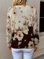 Women's Bohemian 3D Floral & Animal Print Sweater
