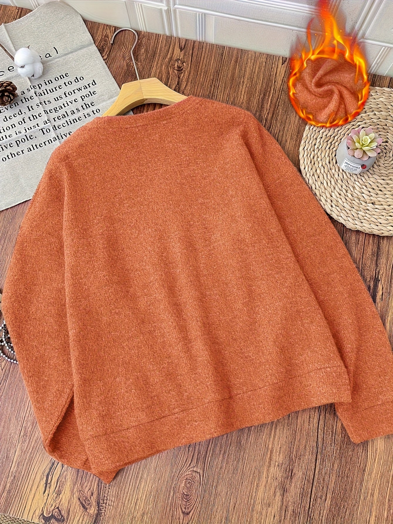 Women's Christmas Cat & Wine Print  Cozy Coral Pink Pullover with Tabby Cat Sweater