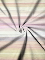 Women'S Casual Long Sleeve T-Shirt with Pastel Horizontal Stripes - Soft Round Neck Relaxed Fit Top