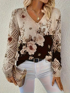 Women's Bohemian 3D Floral & Animal Print Sweater