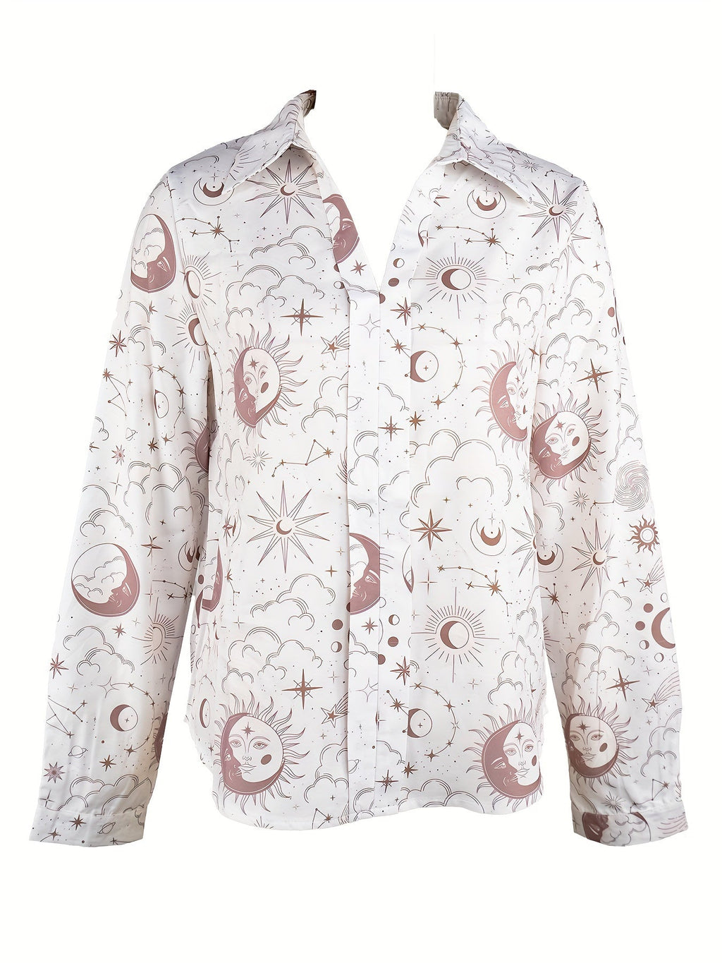 Moroccan casual V-neck printed long-sleeved shirt Random shipment