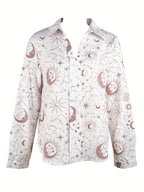 Moroccan casual V-neck printed long-sleeved shirt Random shipment