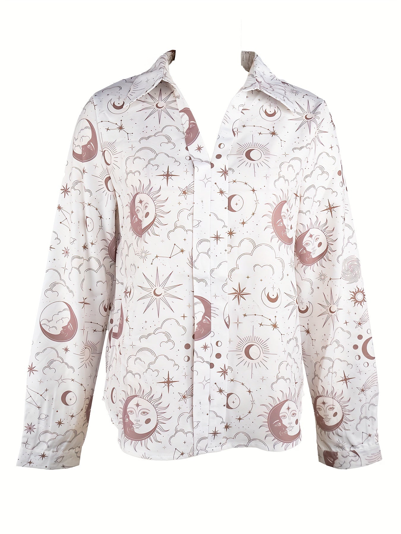 Moroccan casual V-neck printed long-sleeved shirt Random shipment