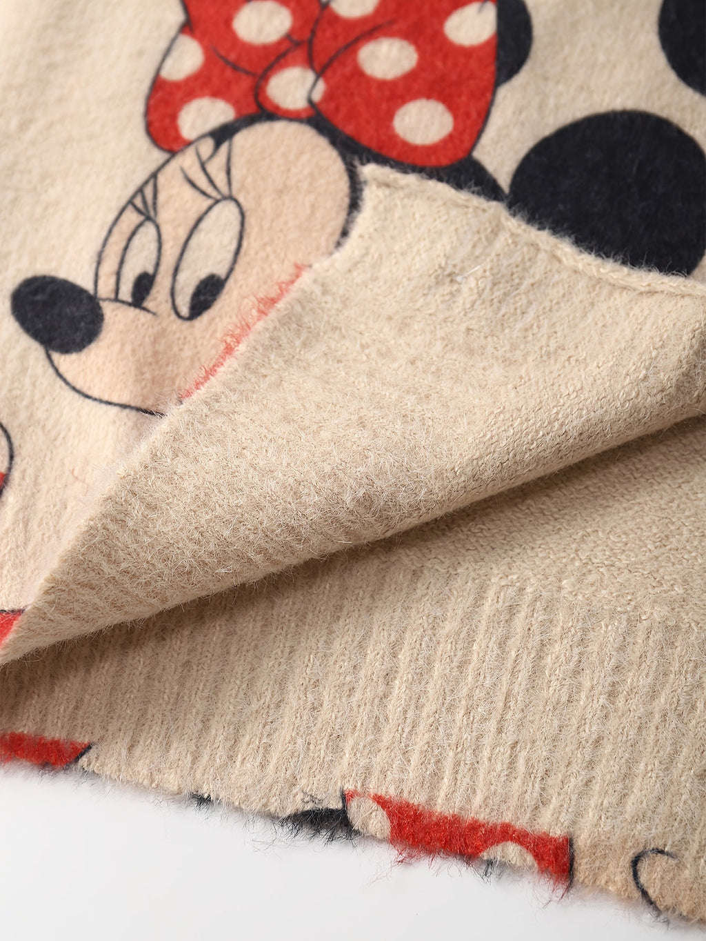 Women'S Mickey Mouse & Minnie Mouse Red Polka Dot Bow Print Graphic Cardigan