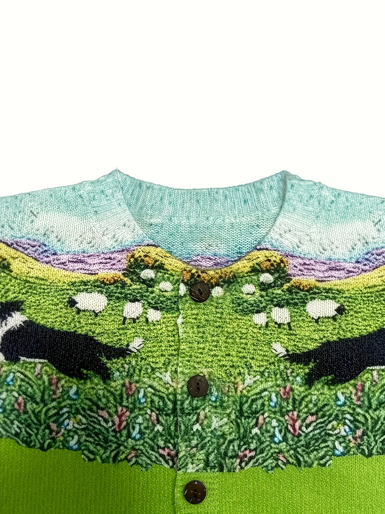 Women's Sweater  Rural pastoral 3D Floral Print Loose Fit Longline Coat-like Design Cardigan