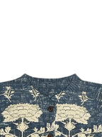 Women's 3D Floral Print Cardigan Round Neck Lightweight Sweater