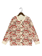 Women' S Embroidered Design Festive Santa Claus Cardigan