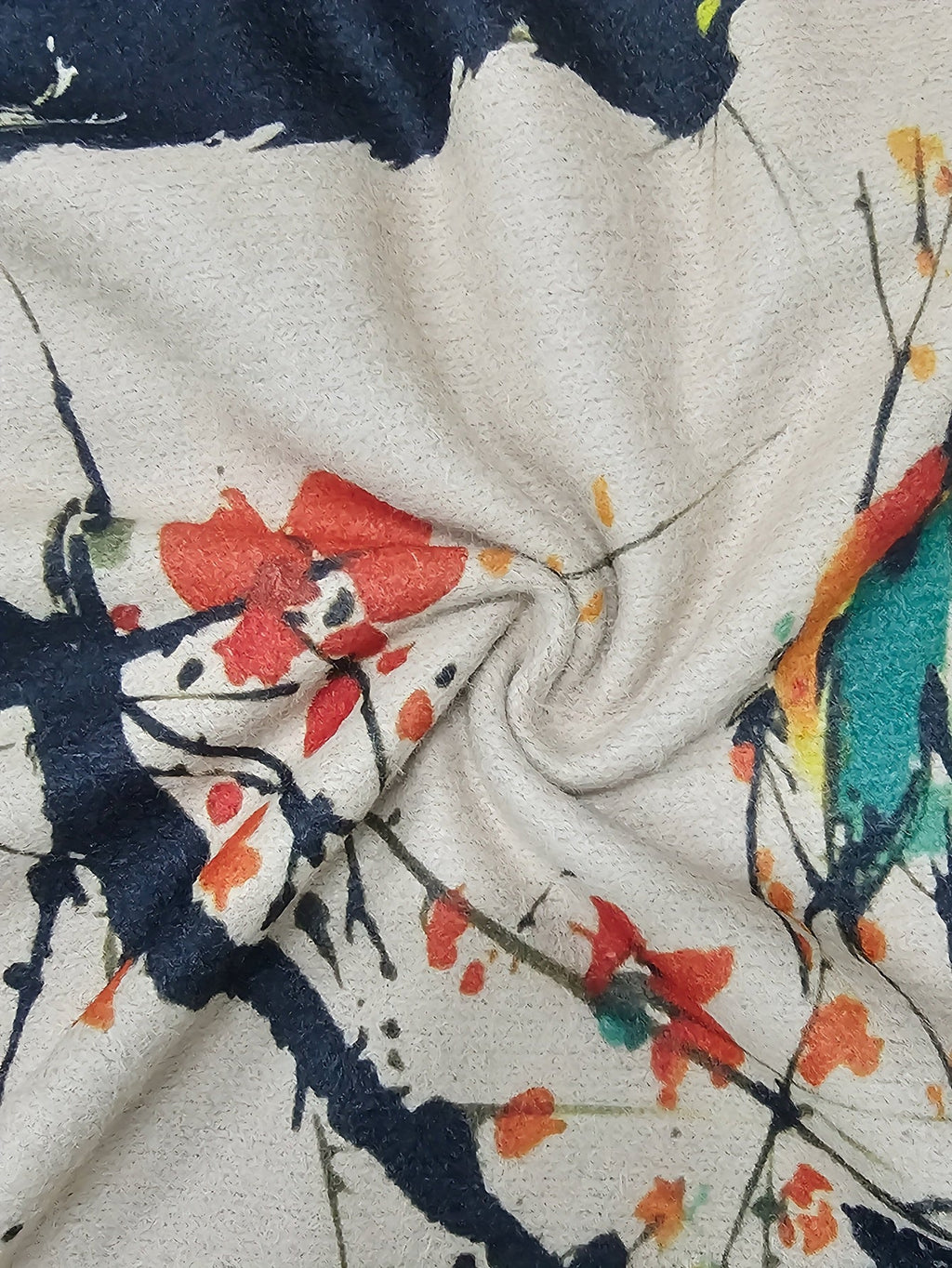 Autumn-Winter V-Neck Loose Fit Cat Print Button-Up Long Sleeve Women's Cardigan