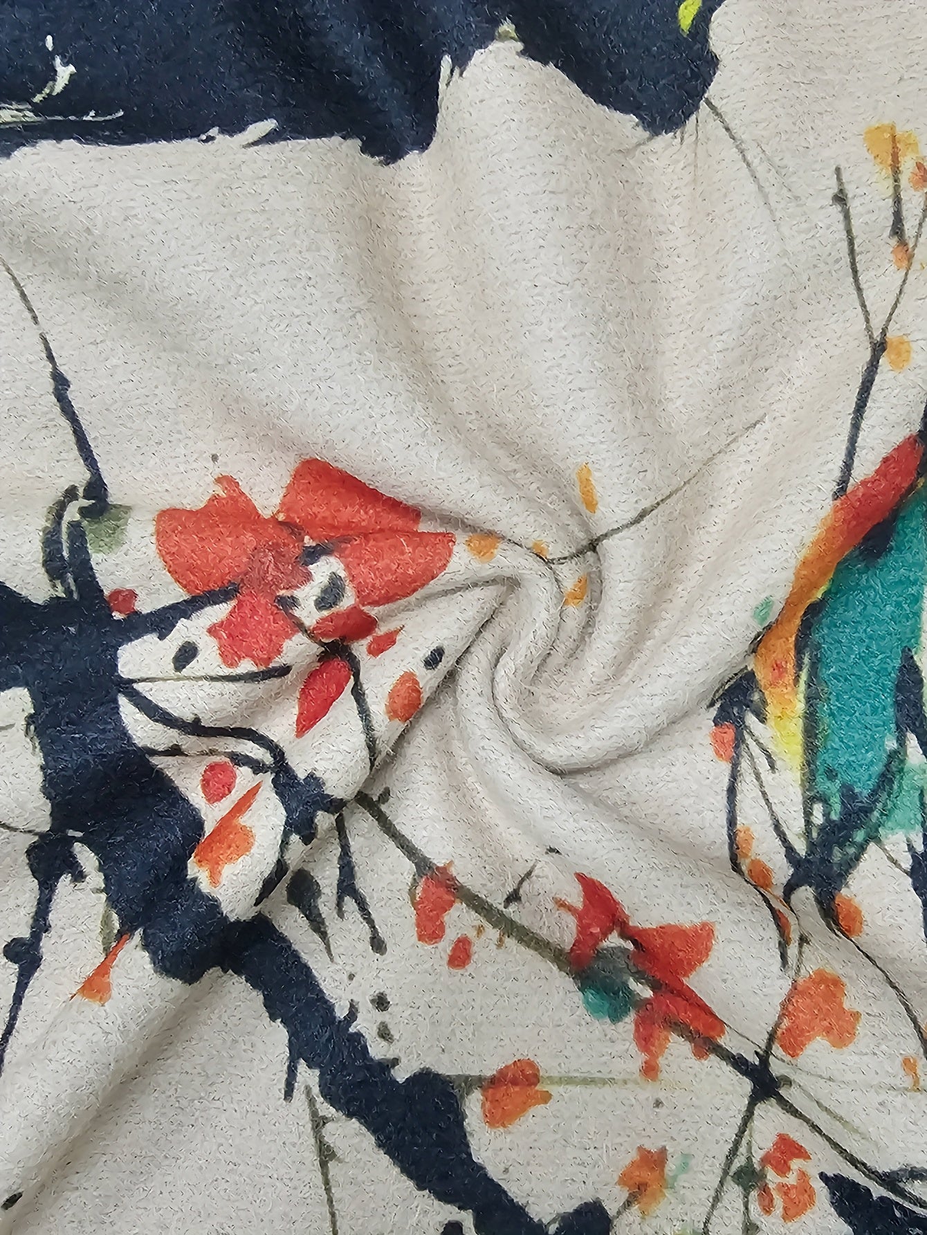 Autumn-Winter V-Neck Loose Fit Cat Print Button-Up Long Sleeve Women's Cardigan