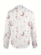Moroccan casual V-neck printed long-sleeved shirt Random shipment