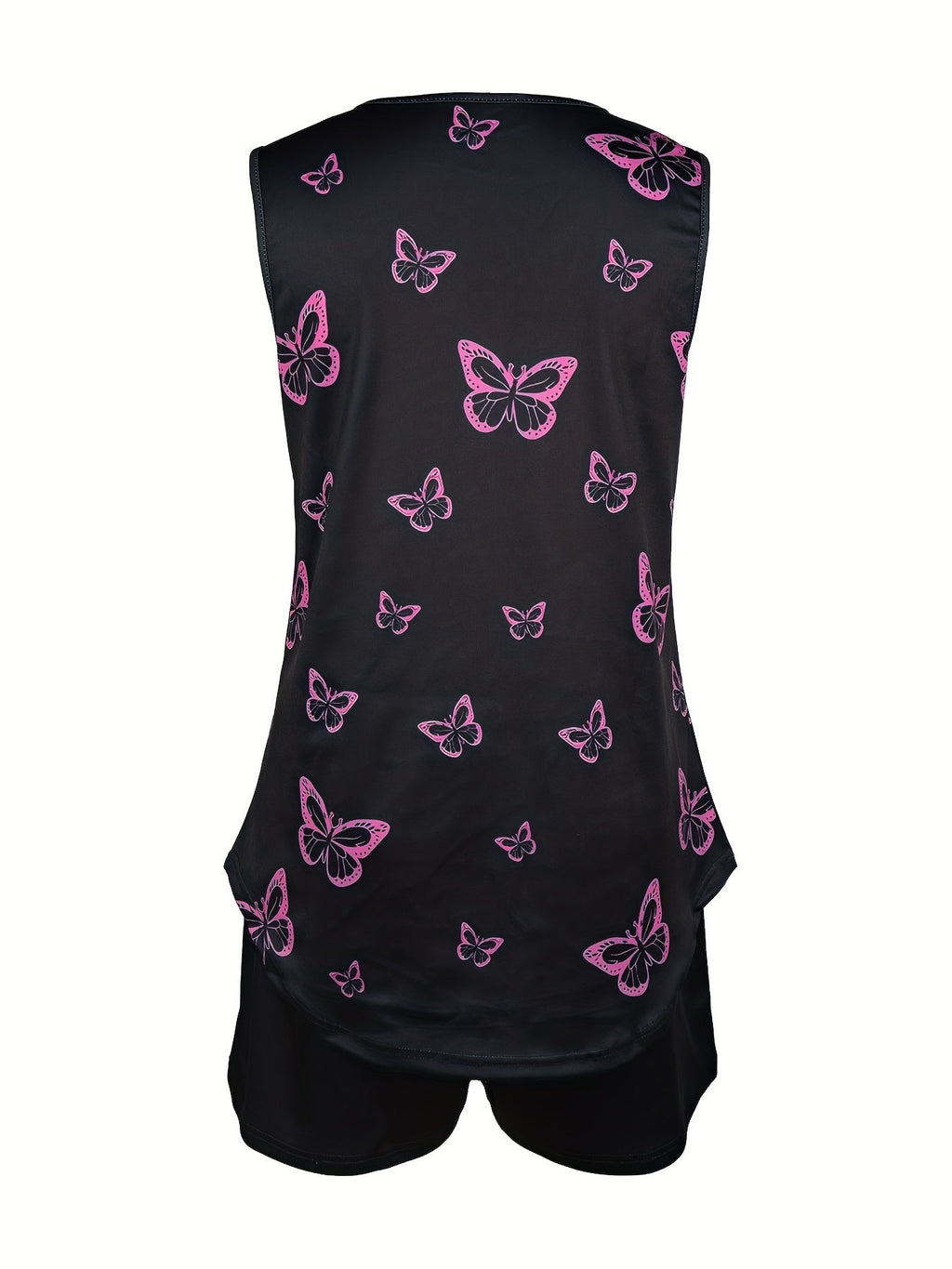 Casual butterfly print V-neck vest Casual shorts set Random shipment