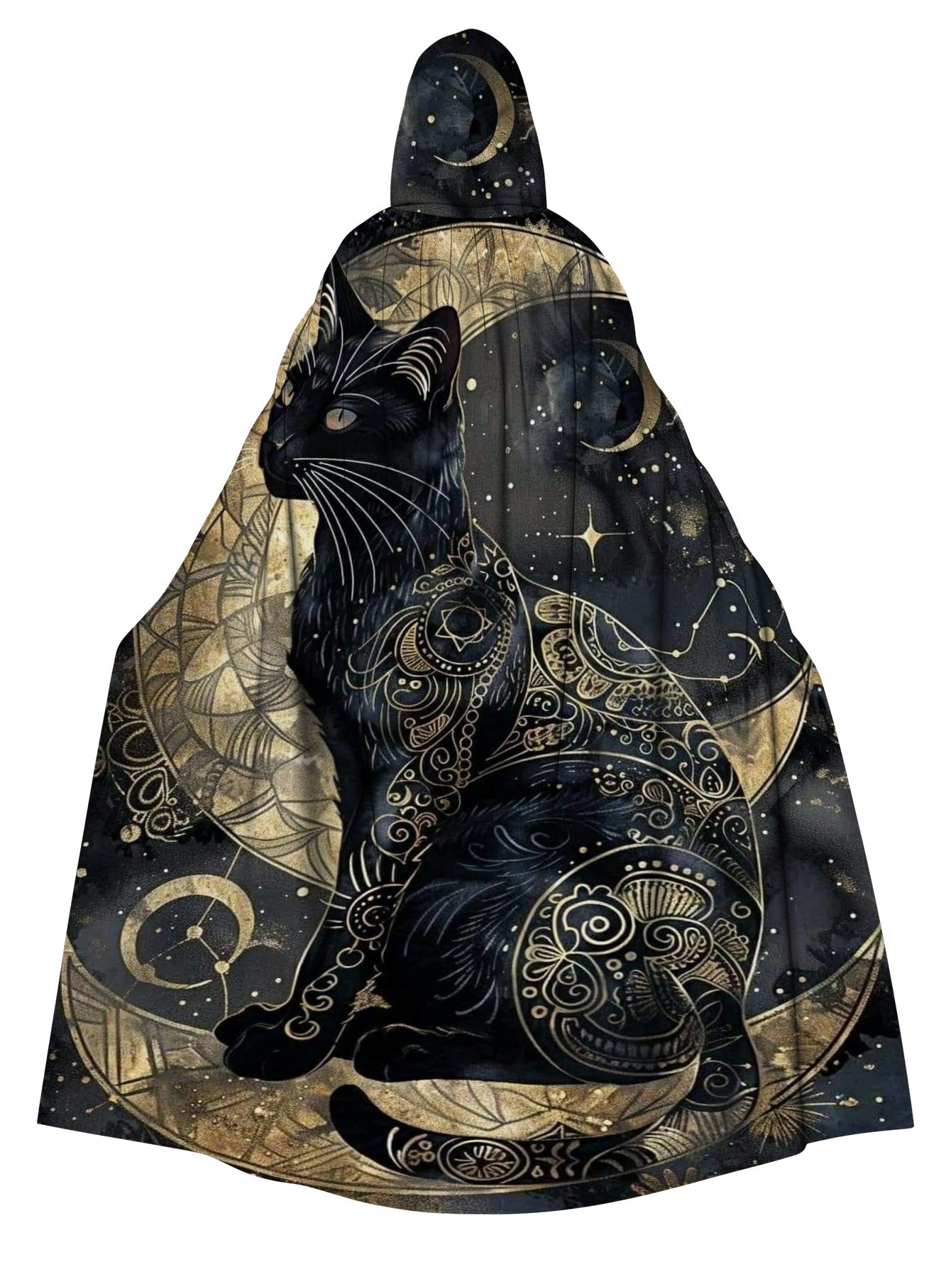 Cat Moon Print Casual Cosplay Cape