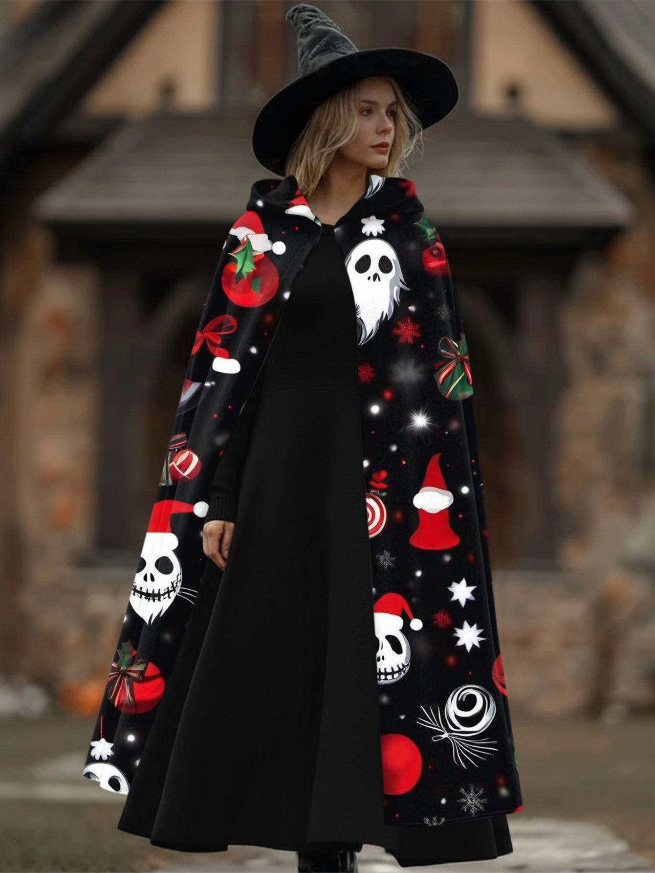 Christmas Ghost Prank Print Cape