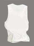 Round neck letter lyrics print women's sleeveless vest Random shipment