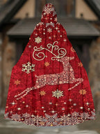 Christmas Elk Pint Hooded Cape