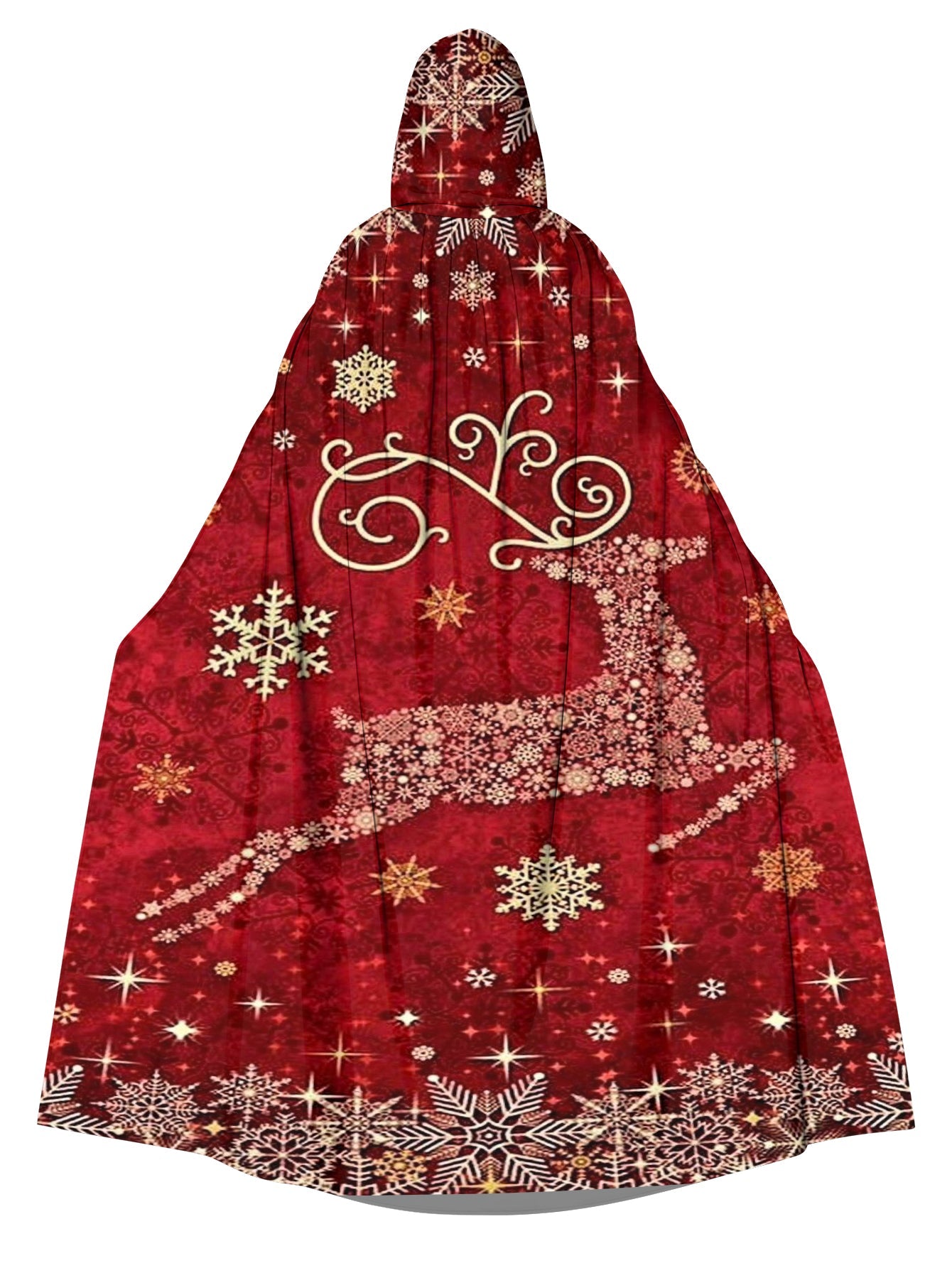 Christmas Elk Pint Hooded Cape