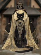 Mysterious Kitten Magic Print Cape