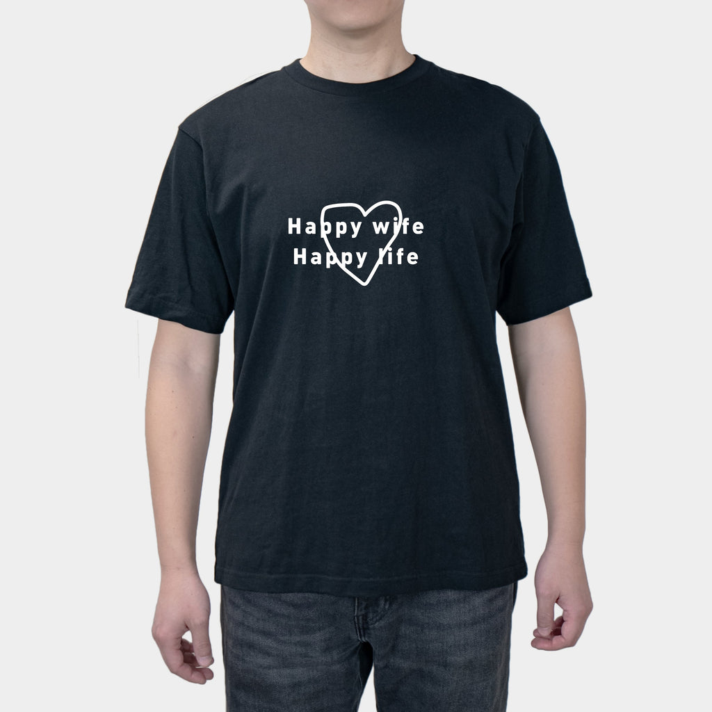 Happy Wife Happy Life Consciousness Reliable Fun Printed Men's Short Sleeves