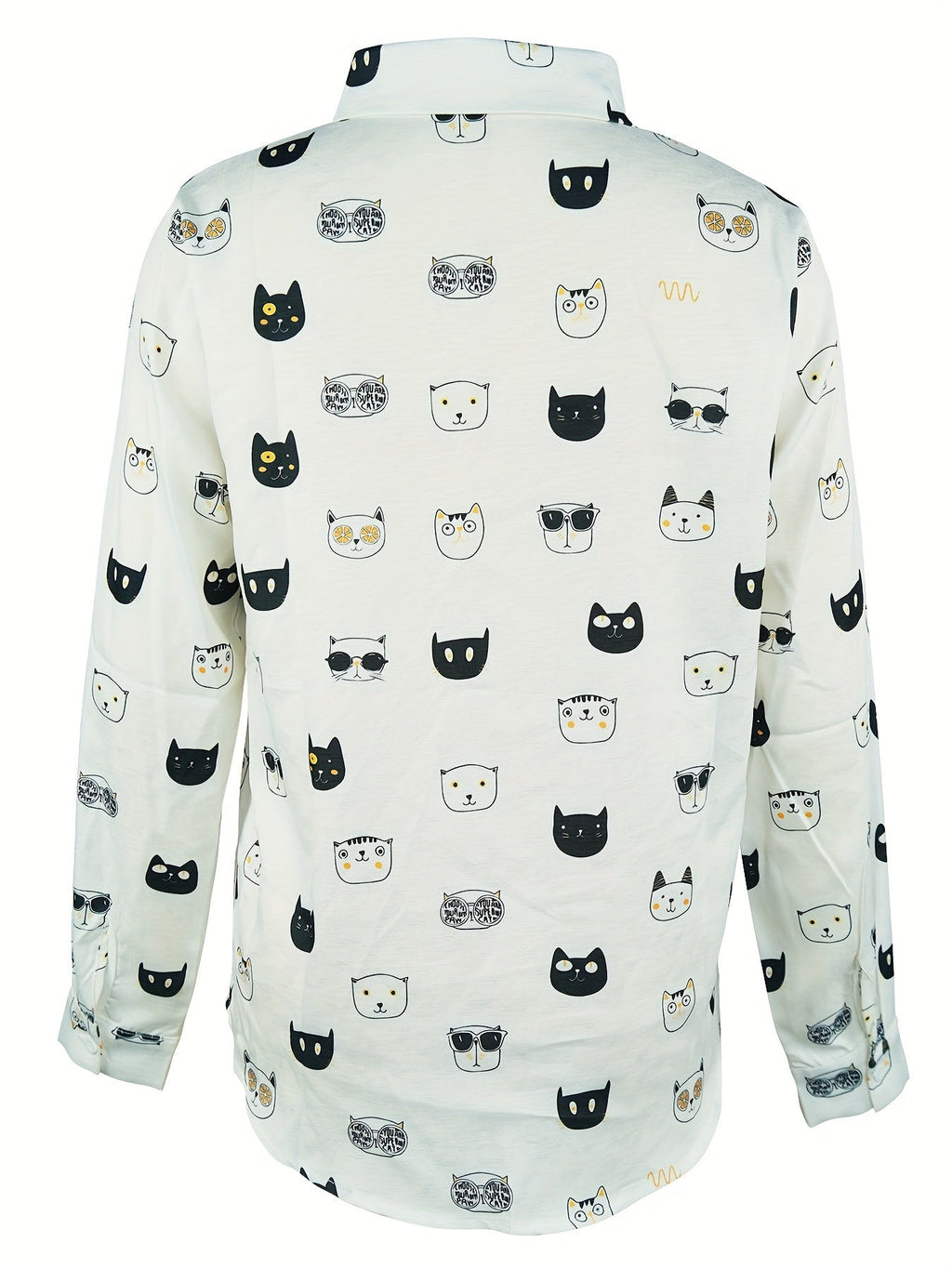 Cute print casual long-sleeved button-down shirt with cute little animals Random shipment