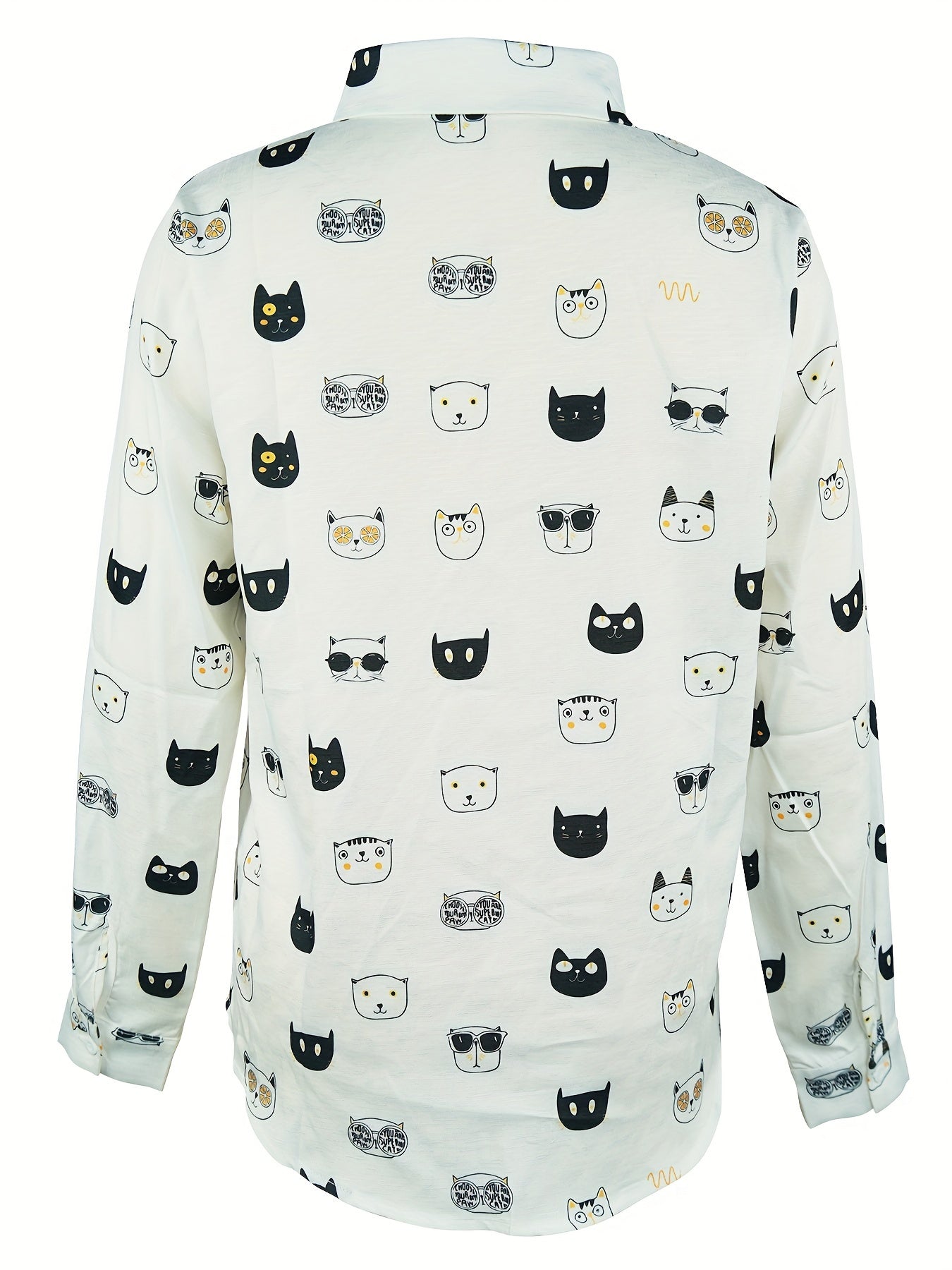 Cute print casual long-sleeved button-down shirt with cute little animals Random shipment