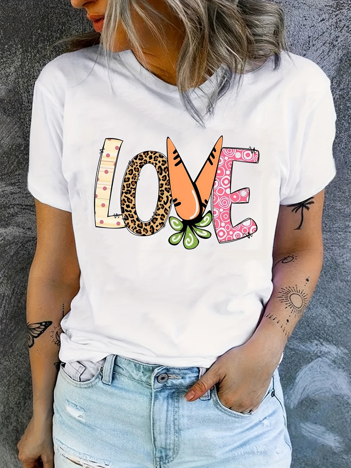 Fun letter summer short sleeve resort casual print plus size top t-shirt Random shipment