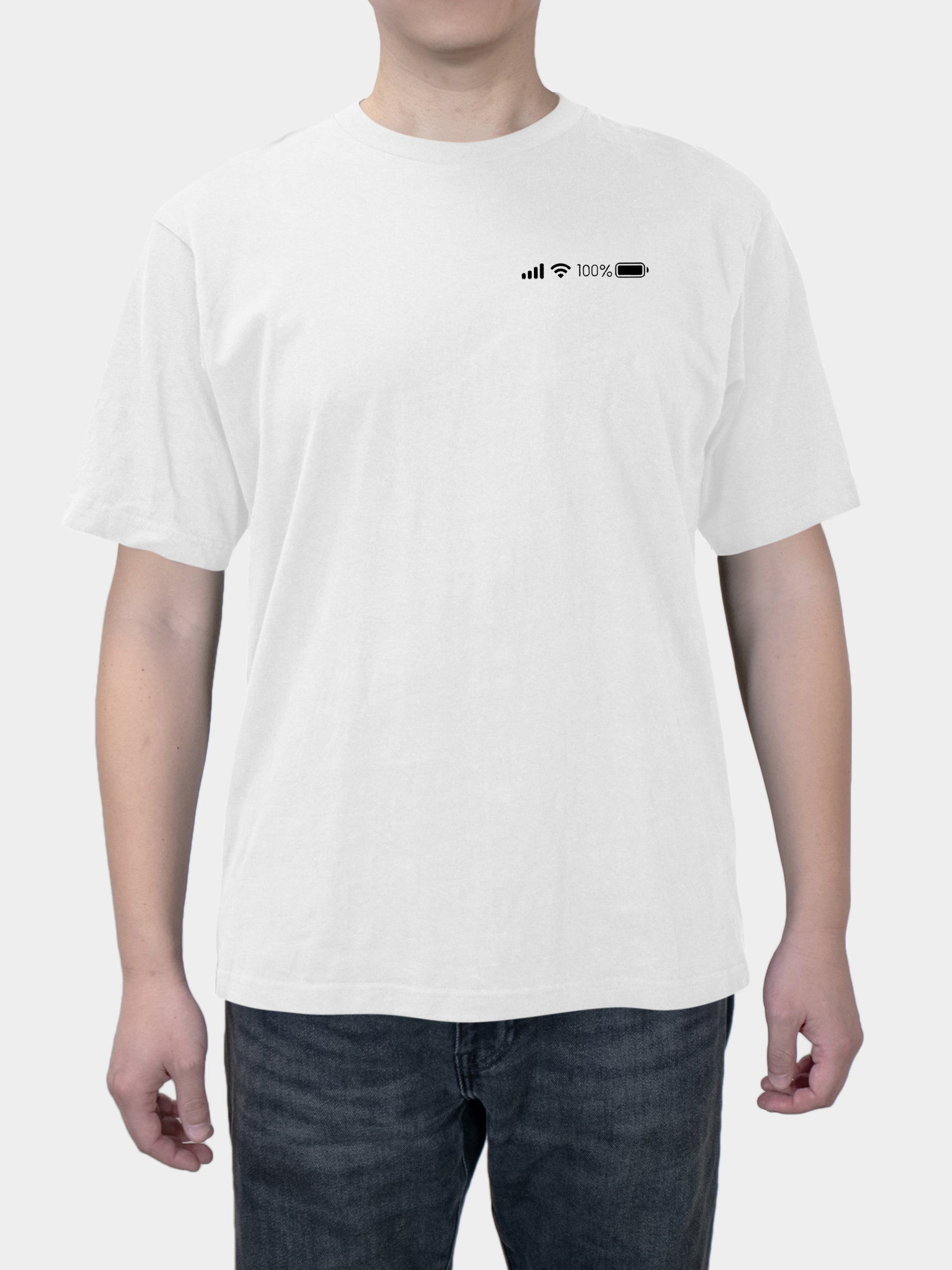 Low battery print cropped T-shirt