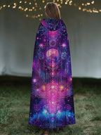 Star Divination Hooded Casual Printed Cape