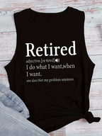 Round neck, monogram, slogan print vest Random shipment