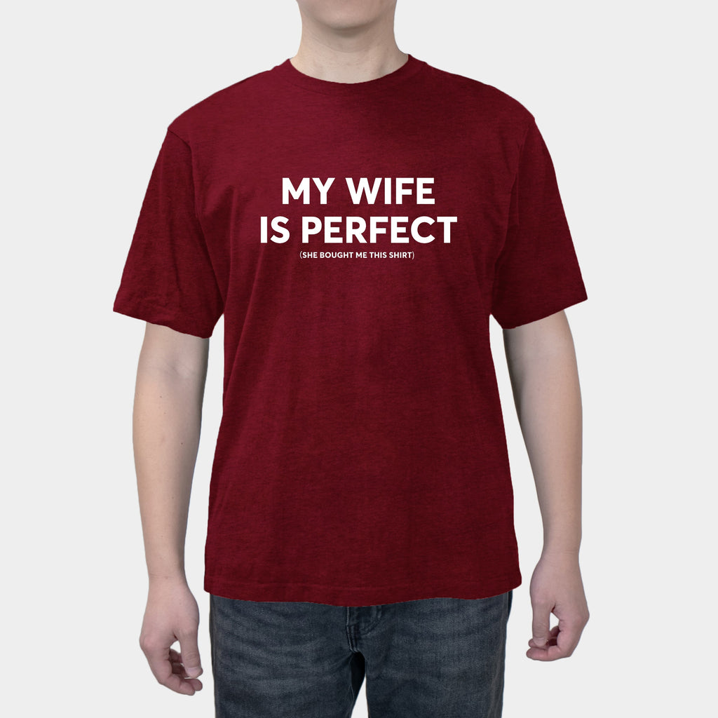 MY WIFE IS PERFECT Creative Text Summer short sleeves