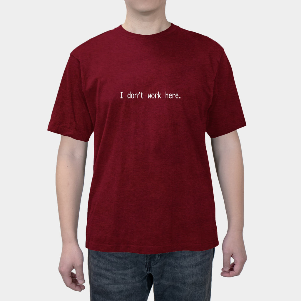 I Don't Work Here Fun English Printed Summer Men's Short Sleeves