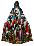 Funny Christmas Skull Print Hooded  Cape