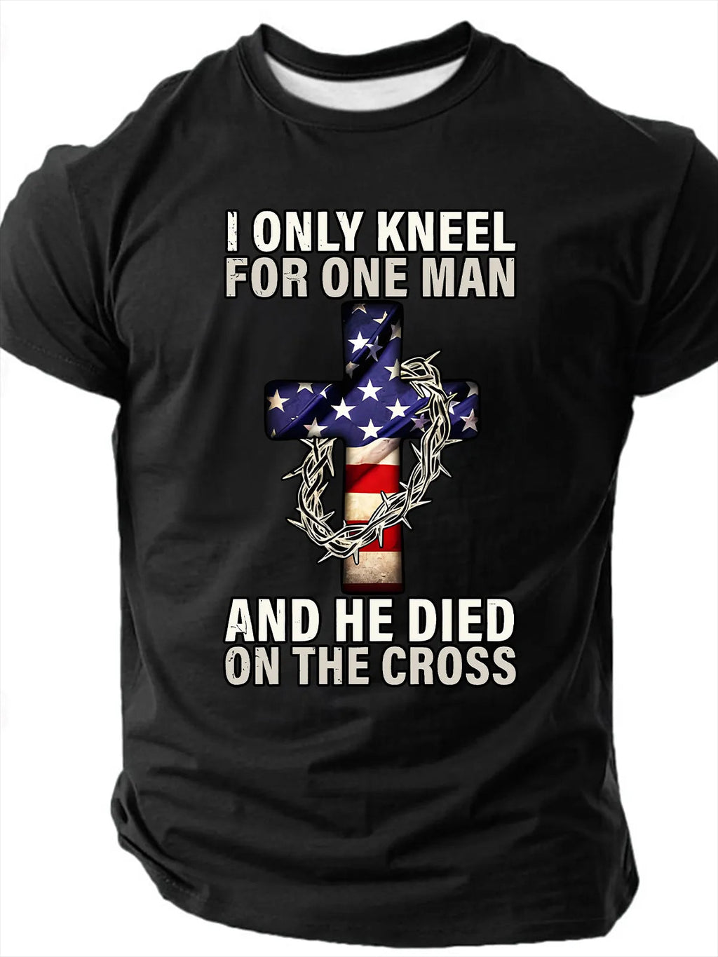 Men's WE ONLY KNEEL TO ALMIGHTY GOD Short Sleeve T-shirt