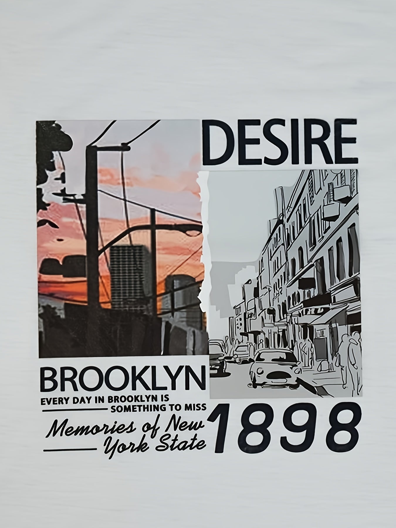 Crewneck monogram landscape print casual vest Random shipment