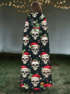 Merry Christmas Fun Skull Print Cape