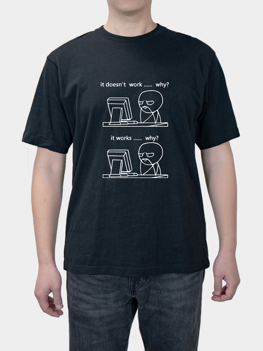 The daily troubles of a comic book programmer are printed crop tops