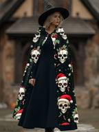 Merry Christmas Fun Skull Print Cape