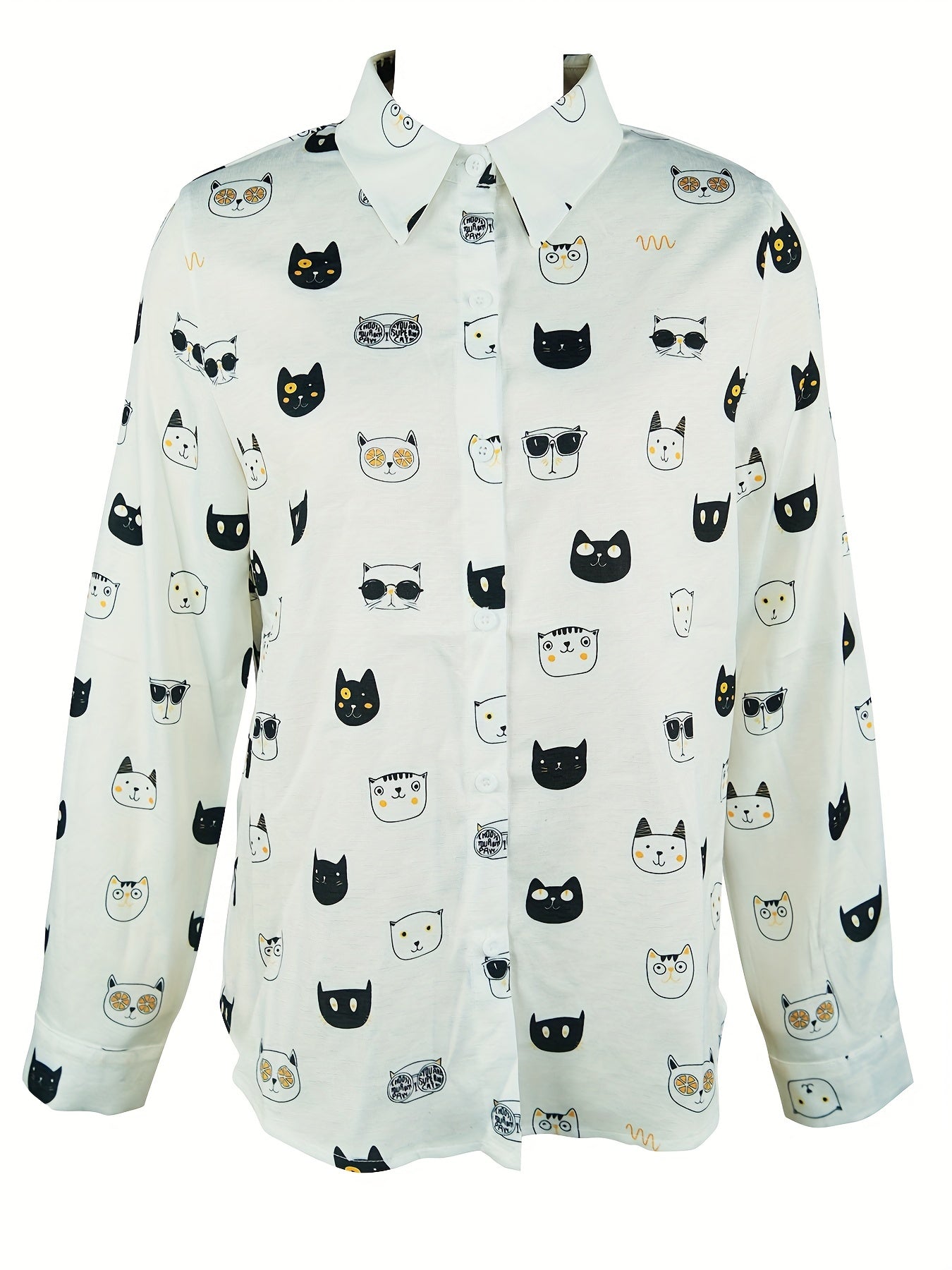Cute print casual long-sleeved button-down shirt with cute little animals Random shipment