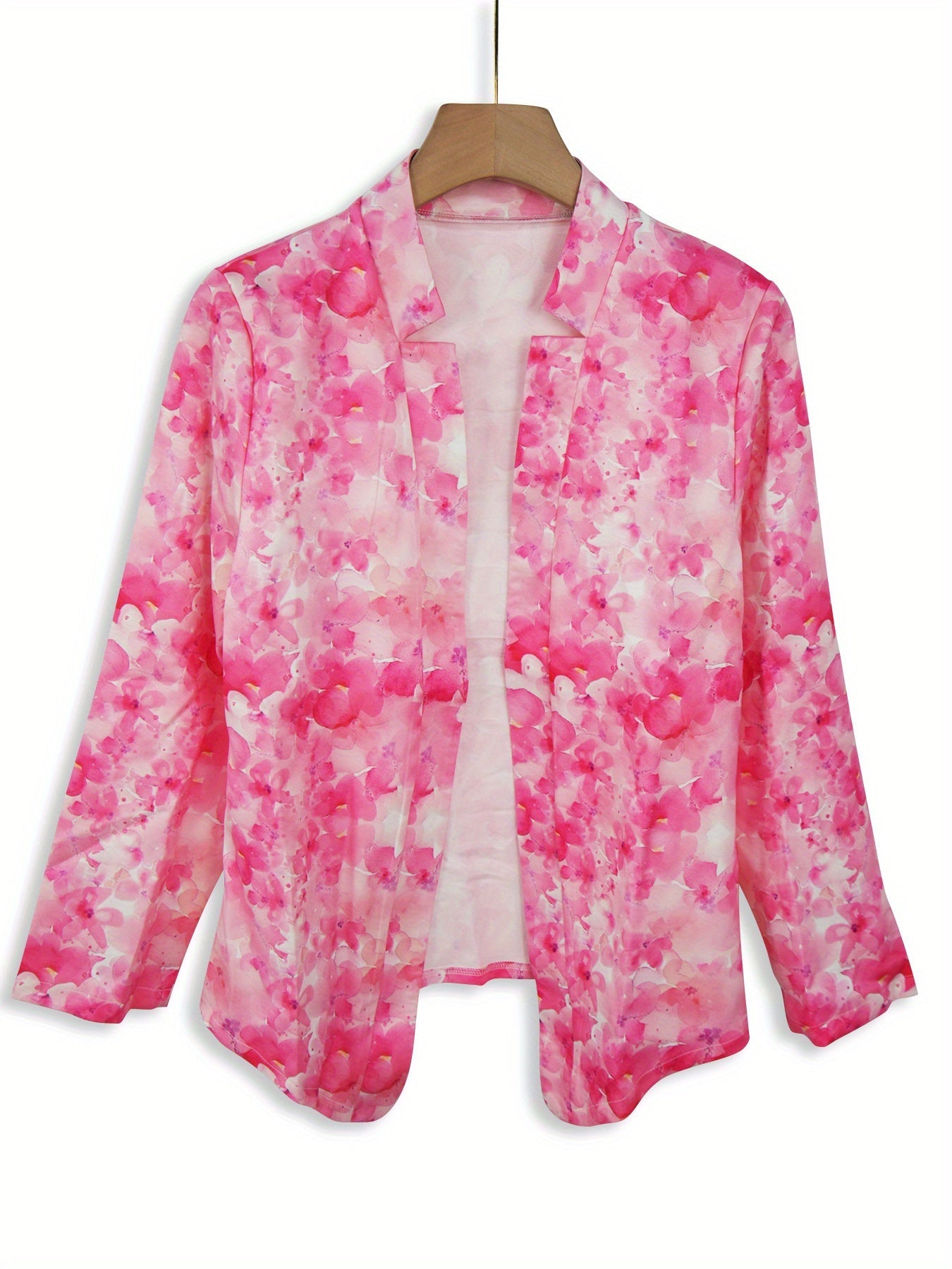 Floral print print long sleeve stand collar elegant slim fit jacket Random shipment