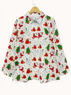 Long-sleeved shirts with Santa Claus and snowman prints for the festival Random shipment