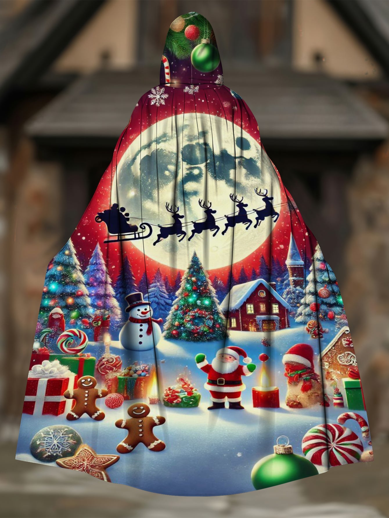 Merry Christmas Exclusive Casual Print Cape