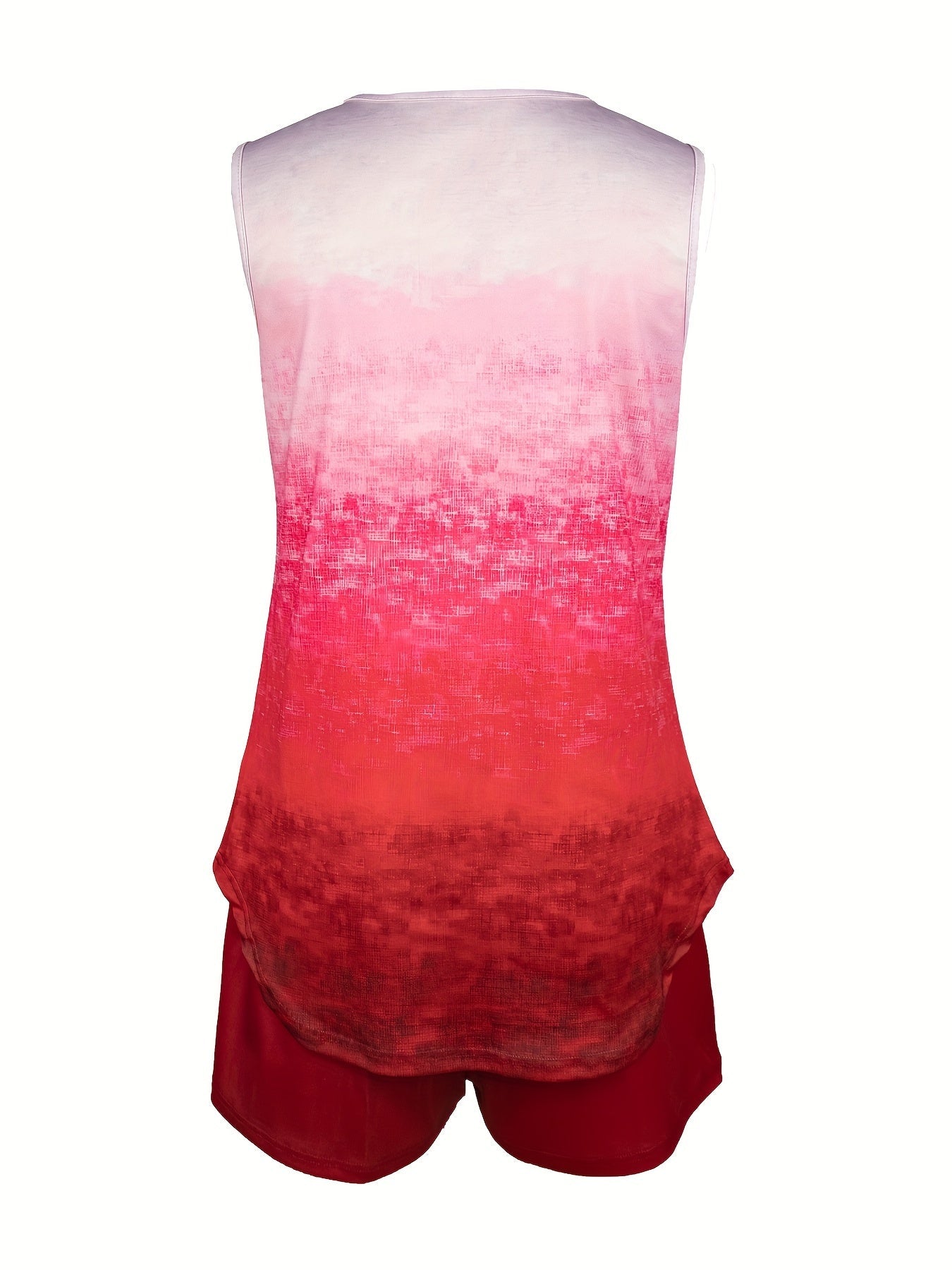 V-neck gradient print vest casual shorts set Random shipment