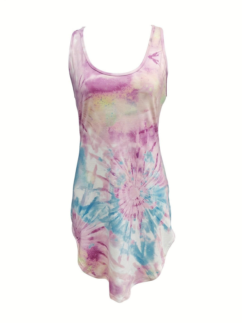 Crewneck tie-dye gradient backless mini dress Random shipment