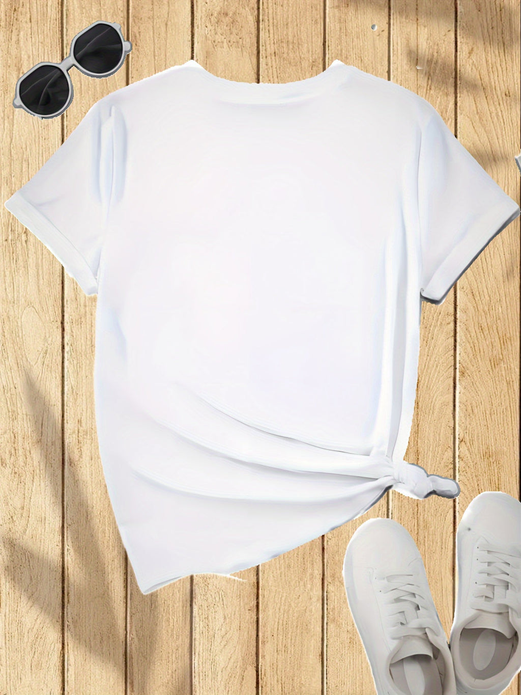 Fun letter flower print T-shirt summer short-sleeved slim top Random shipment