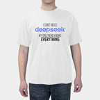 deepseek Spoof girlfriend fun text T-shirt heavy cotton short sleeves