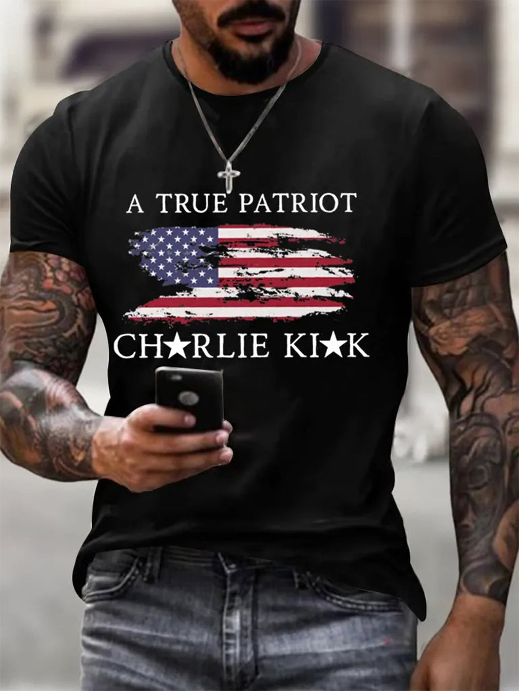Men's A True Patriot Printed Casual T-shirt