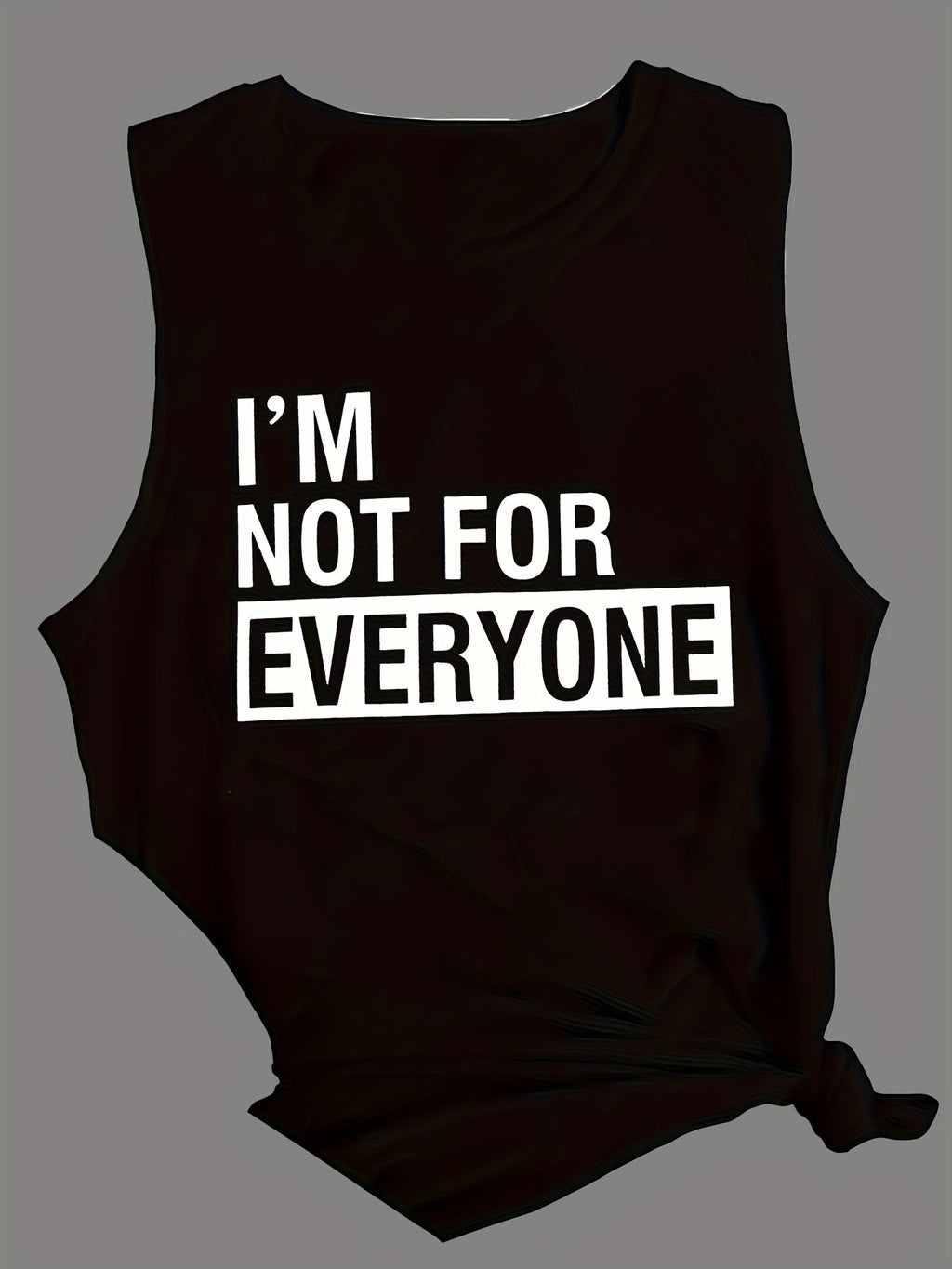 Round neck letter lyrics print women's sleeveless vest Random shipment