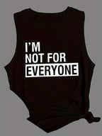 Round neck letter lyrics print women's sleeveless vest Random shipment